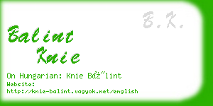 balint knie business card